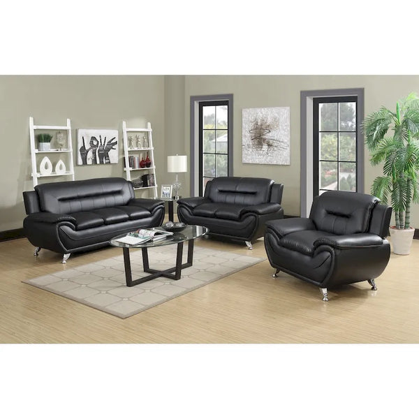 3 Piece Living Room Sofa Set with Upholstered Seating and Modern Design